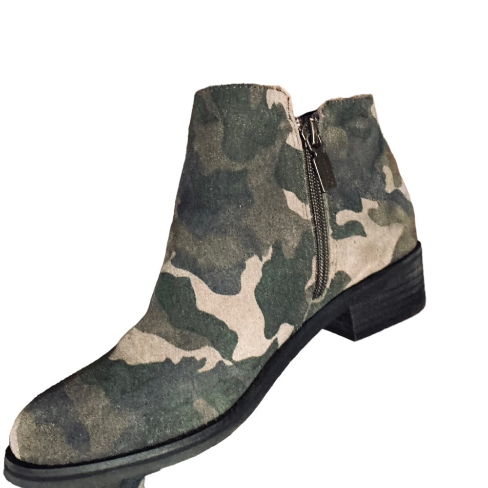 BLONDO Waterproof Camo Booties Leather Olive Army agree Women’s Sz 7.5 - Picture 6 of 10
